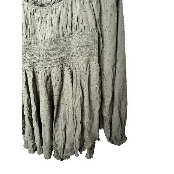 Urban Outfitters Shorts Womens Medium Romper Boho Cottage Green Ruffles Casual - Picture 4 of 16